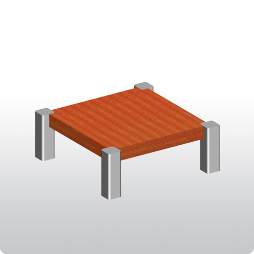 Square Hardwood Platform - Premium